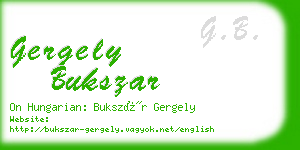 gergely bukszar business card